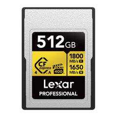 Lexar 512GB Professional GOLD CFexpress 4.0 Type A Memory Card