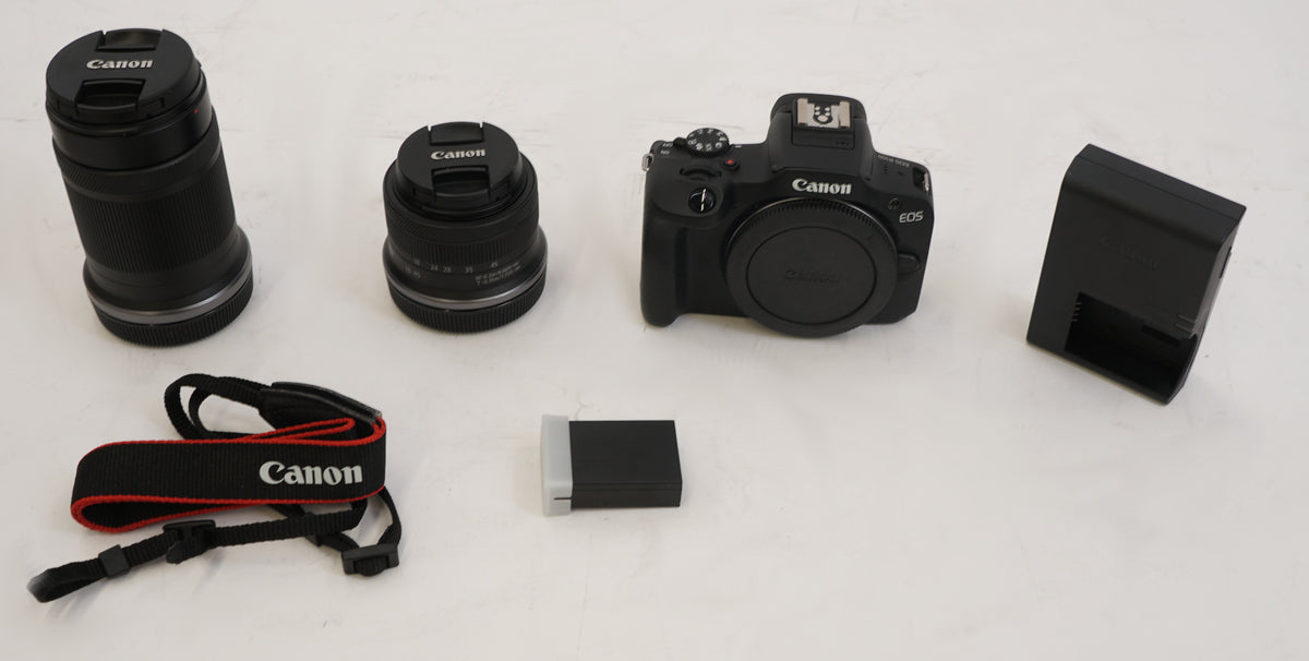 Canon EOS R100 Mirrorless Camera with 18-45mm and 55-210mm Lenses (Used)