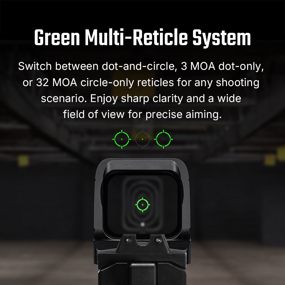 Osight X Multi-Reticle Green 3 MOA Dot & 32 MOA Circle Open Reflex Sight (Open Box)