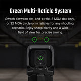 Osight X Multi-Reticle Green 3 MOA Dot & 32 MOA Circle Open Reflex Sight (Open Box)