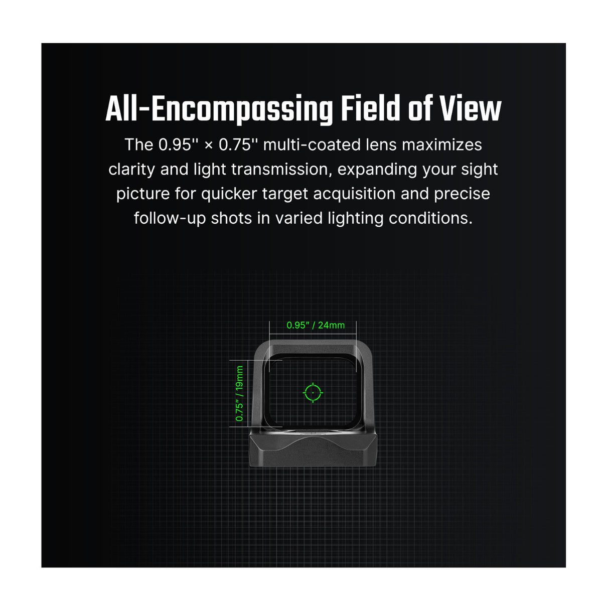 Osight C Multi-Reticle Green 3 MOA Dot & 32 MOA Circle Open Reflex Sight