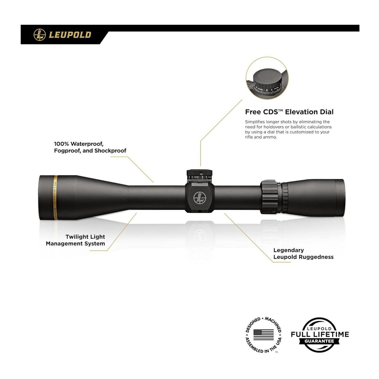 Leupold VX-Freedom 3-9x40mm Riflescope with Duplex CDS Reticle (Matte Black)