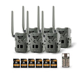 Spypoint FLEX-PLUS Cellular Trail Camera with Memory Card (6-Pack) and Reader