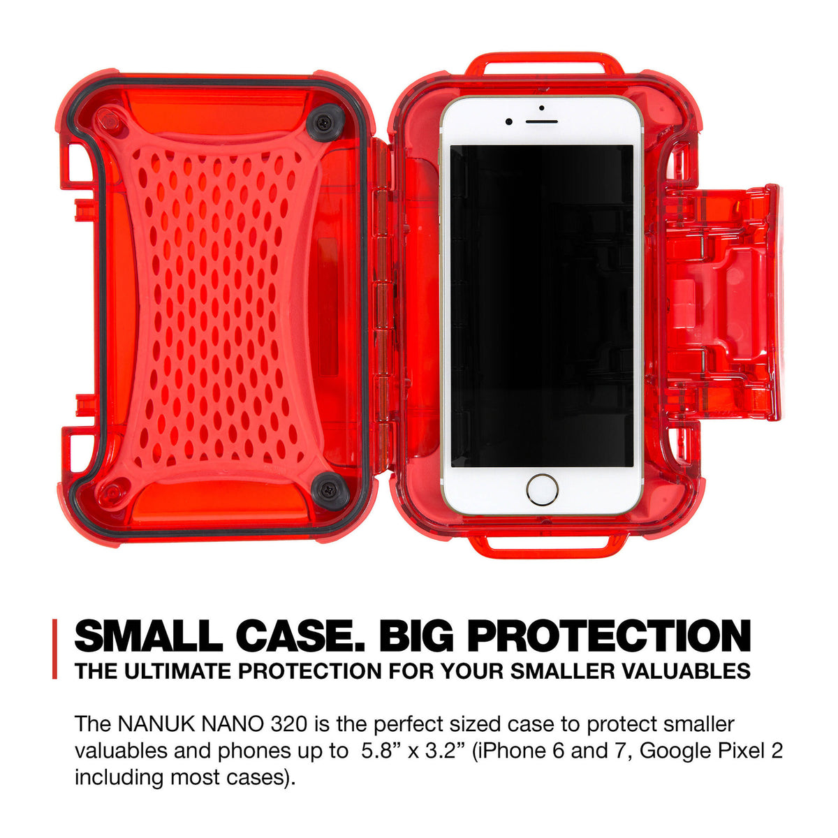 NANUK 320 Nano Series Medium Waterproof Polycarbonate Hard Case (Red) (Open Box)
