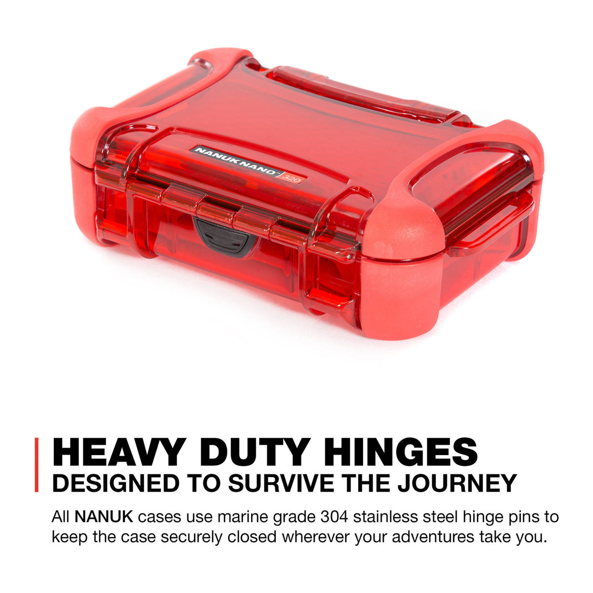 NANUK 320 Nano Series Medium Waterproof Polycarbonate Hard Case (Red) (Open Box)