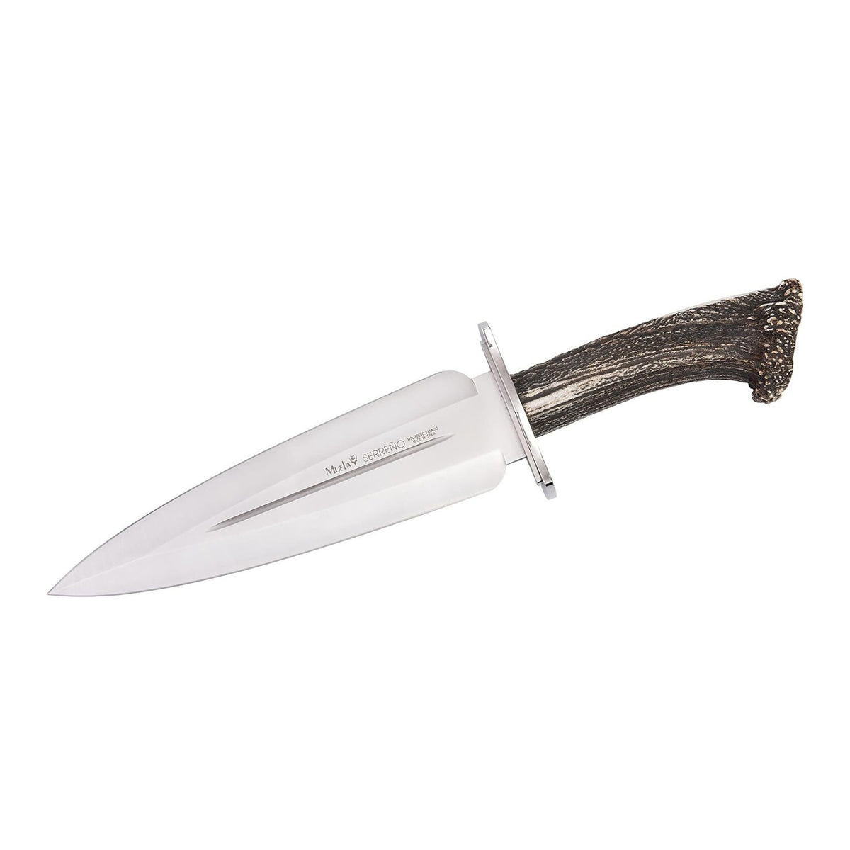 MUELA SERRENO-S 8-5/8-Inch Genuine Red Stag Antler Crown Handle Hunting Knife (Open Box)