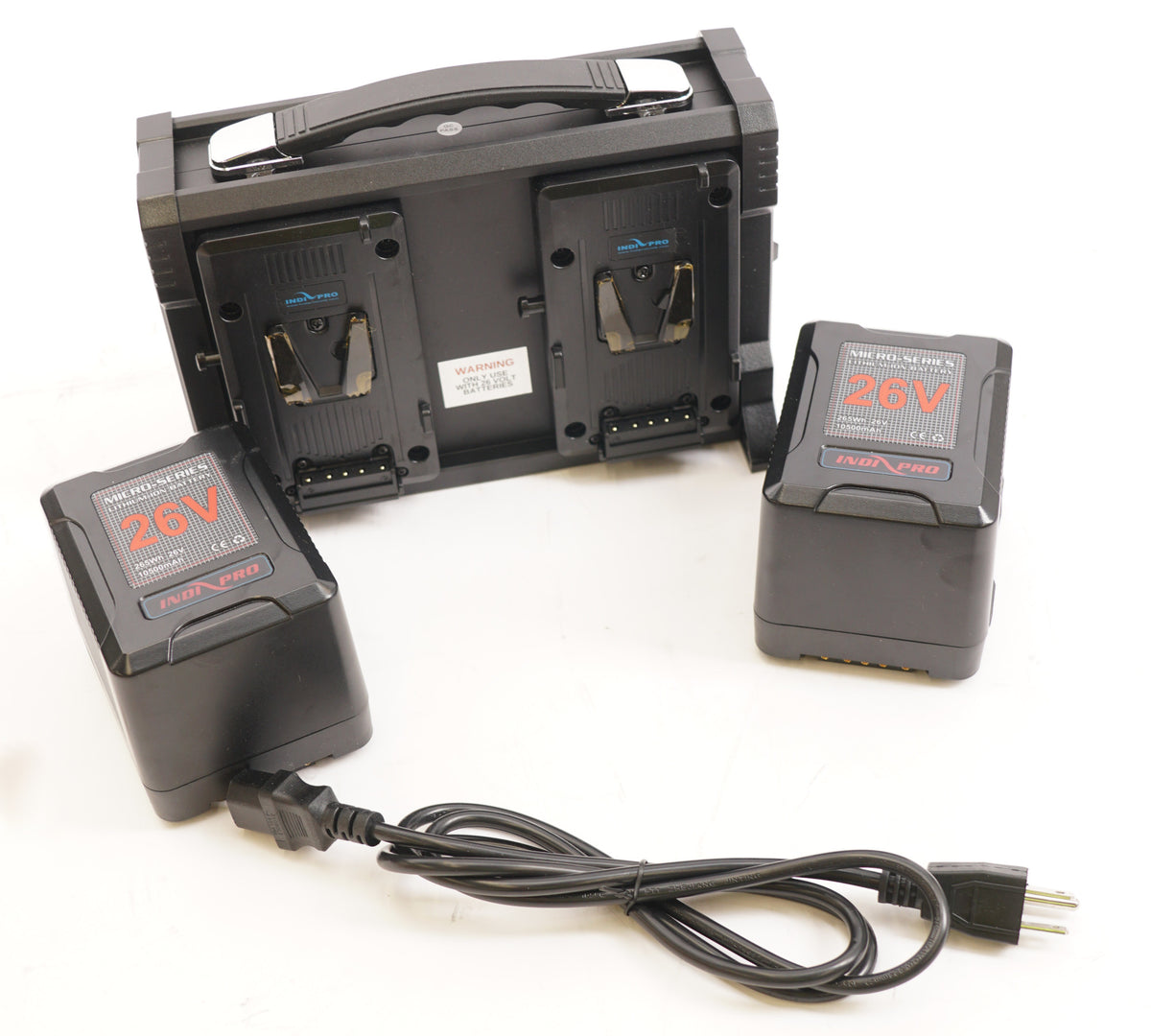 IndiPRO Tools Micro-Series 26V 265Wh Battery and Quad Charger Kit (V-Mount) (Used)