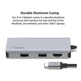 Belkin 5-in-1 MultiPort Docking Station USB-C Hub with 4K 5Gbps Aluminum Dock (Open Box)