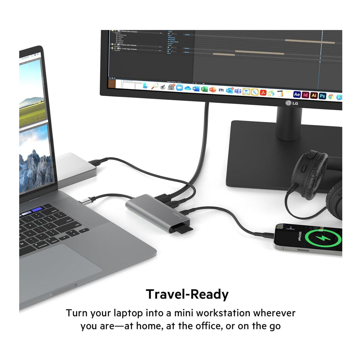 Belkin 5-in-1 MultiPort Docking Station USB-C Hub with 4K 5Gbps Aluminum Dock (Open Box)