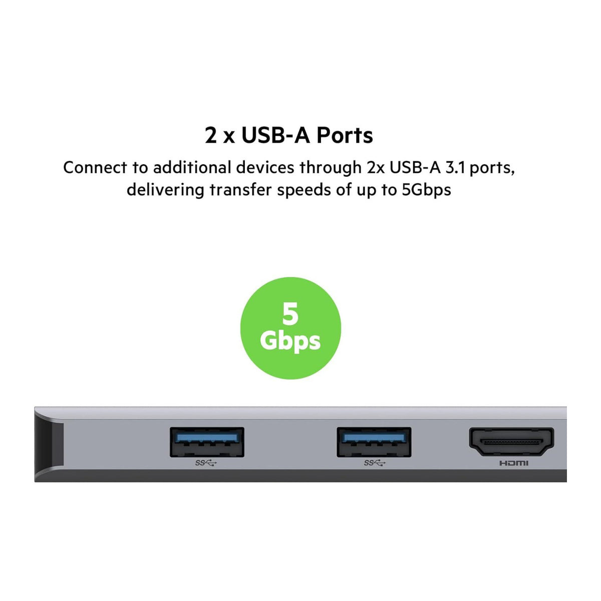 Belkin 5-in-1 MultiPort Docking Station USB-C Hub with 4K 5Gbps Aluminum Dock (Open Box)