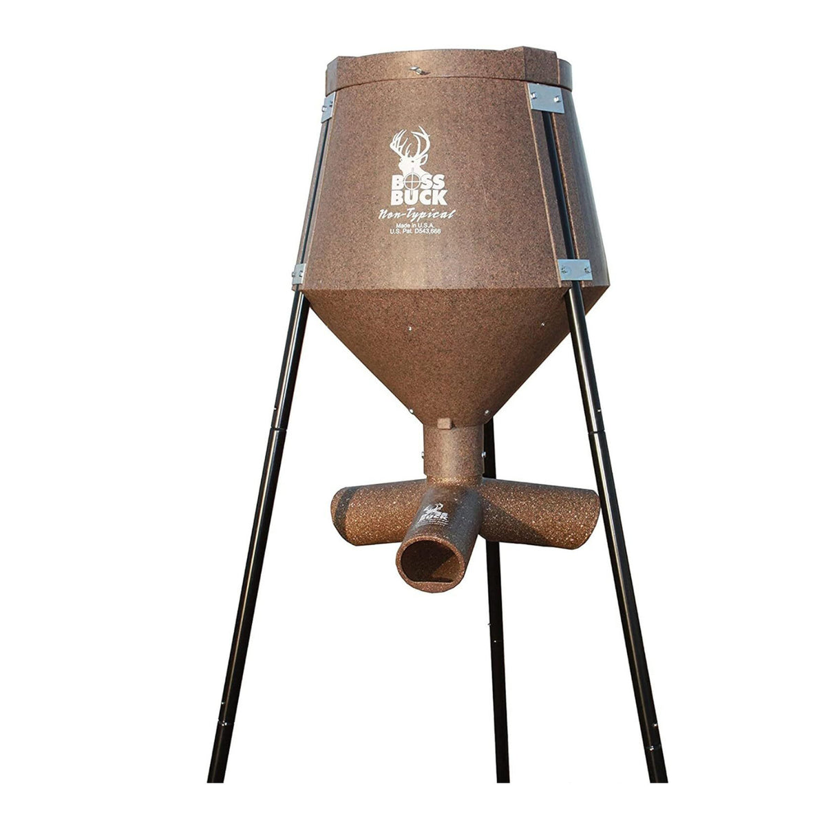 BOSS Buck 200lbs Deer Feeder Drum with Auto Feed System 2 Way Protein Head