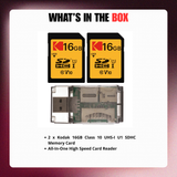 Kodak 16GB Class 10 UHS-I U1 SDHC Memory Card with Card Reader Bundle