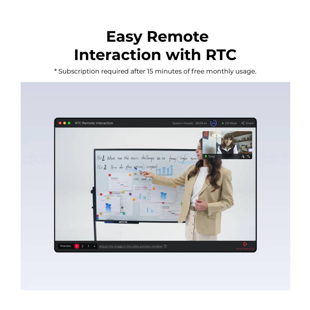 OBSBOT Tiny 3 Lite AI-Powered Spatial Audio 4K PTZ Lite Webcam (Open Box)