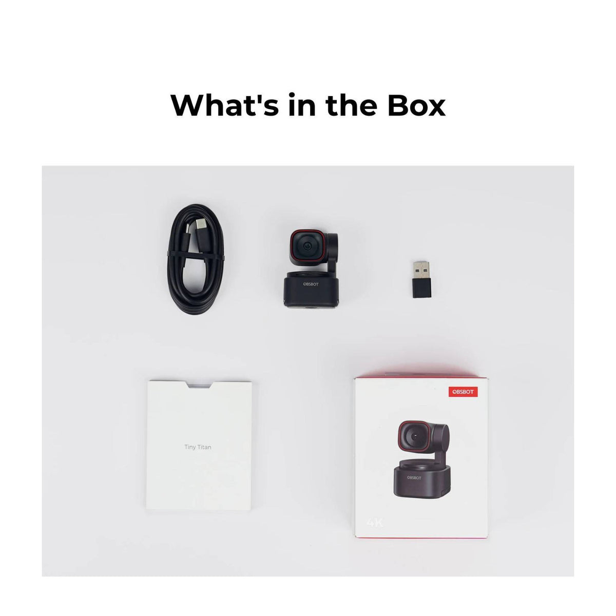 OBSBOT Tiny 3 Lite AI-Powered Spatial Audio 4K PTZ Lite Webcam (Open Box)