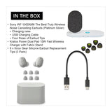 Sony WF-1000XM6 Wireless Earbuds (Platinum Silver) with Accessories Bundle