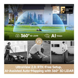 MOVA LiDAX Ultra 1000 Robot Lawn Mower - 360 3D LiDAR w/ AI Vision Auto-Mapping (Open Box)