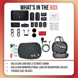 Hollyland LARK MAX 2 Ultimate Combo Wireless Microphone System (Gray) Bundle