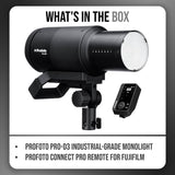 Profoto Pro-D3 750W LED Monolight and Connect Pro Remote for Fujifilm Bundle