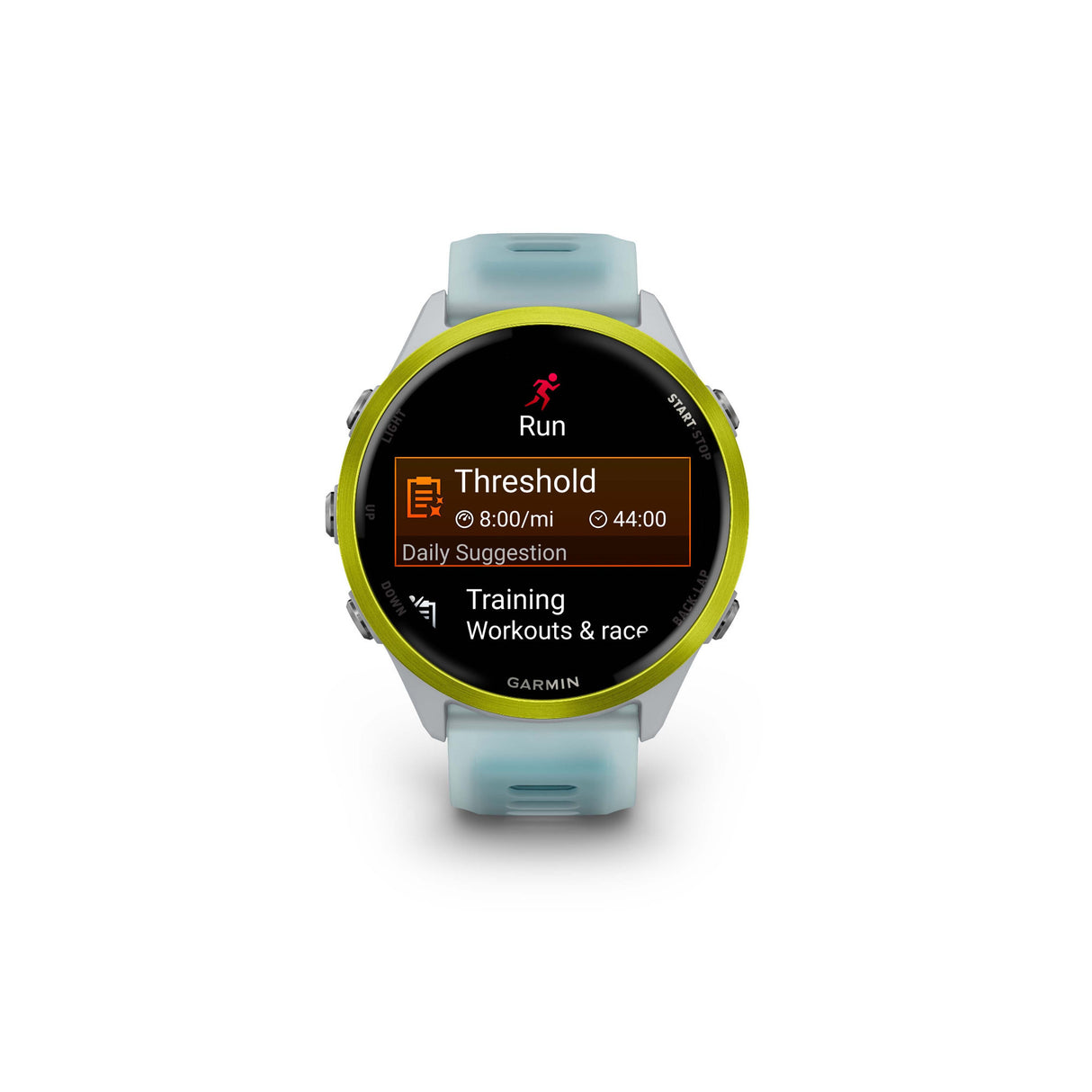Garmin Forerunner 570 47mm (Yellow/Turquoise) GPS Smartwatch with Earbuds Bundle