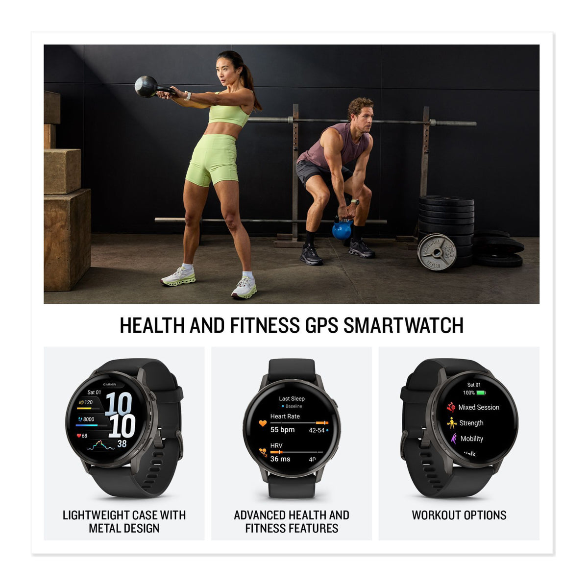 Garmin Venu 4 45mm AMOLED (Slate/Black) GPS Smartwatch with Earbuds Bundle