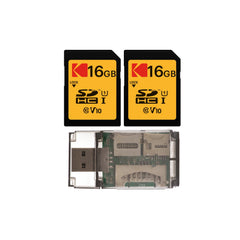 Kodak 16GB Class 10 UHS-I U1 SDHC Memory Card with Card Reader Bundle