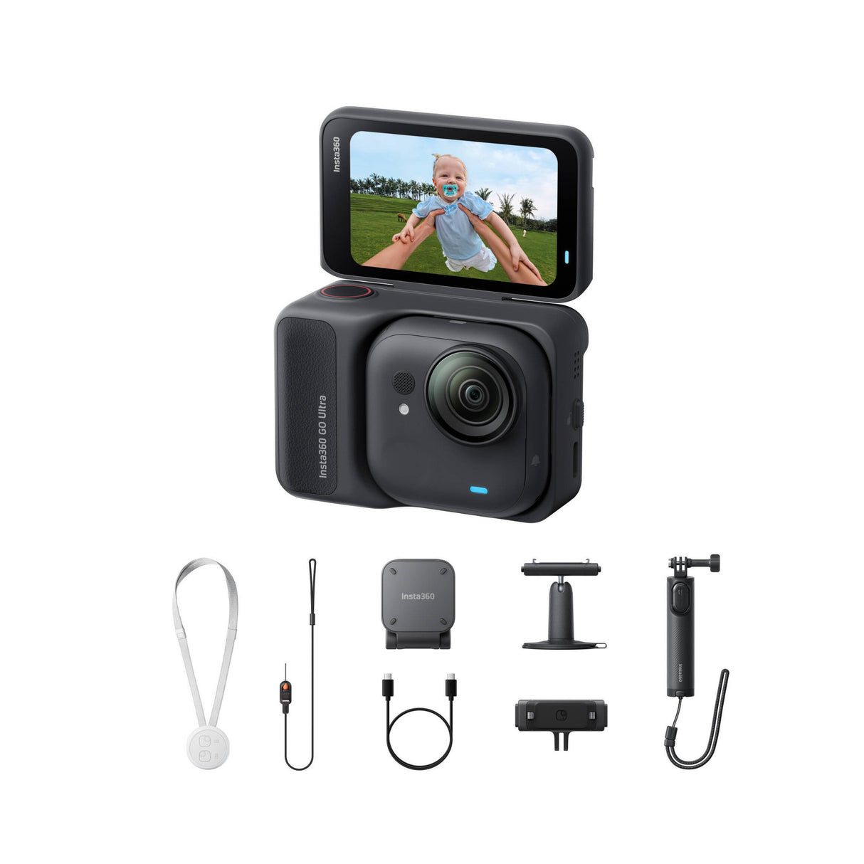 Insta360 GO Ultra Creator Bundle (Black) with 128GB Memory Card and Accessories