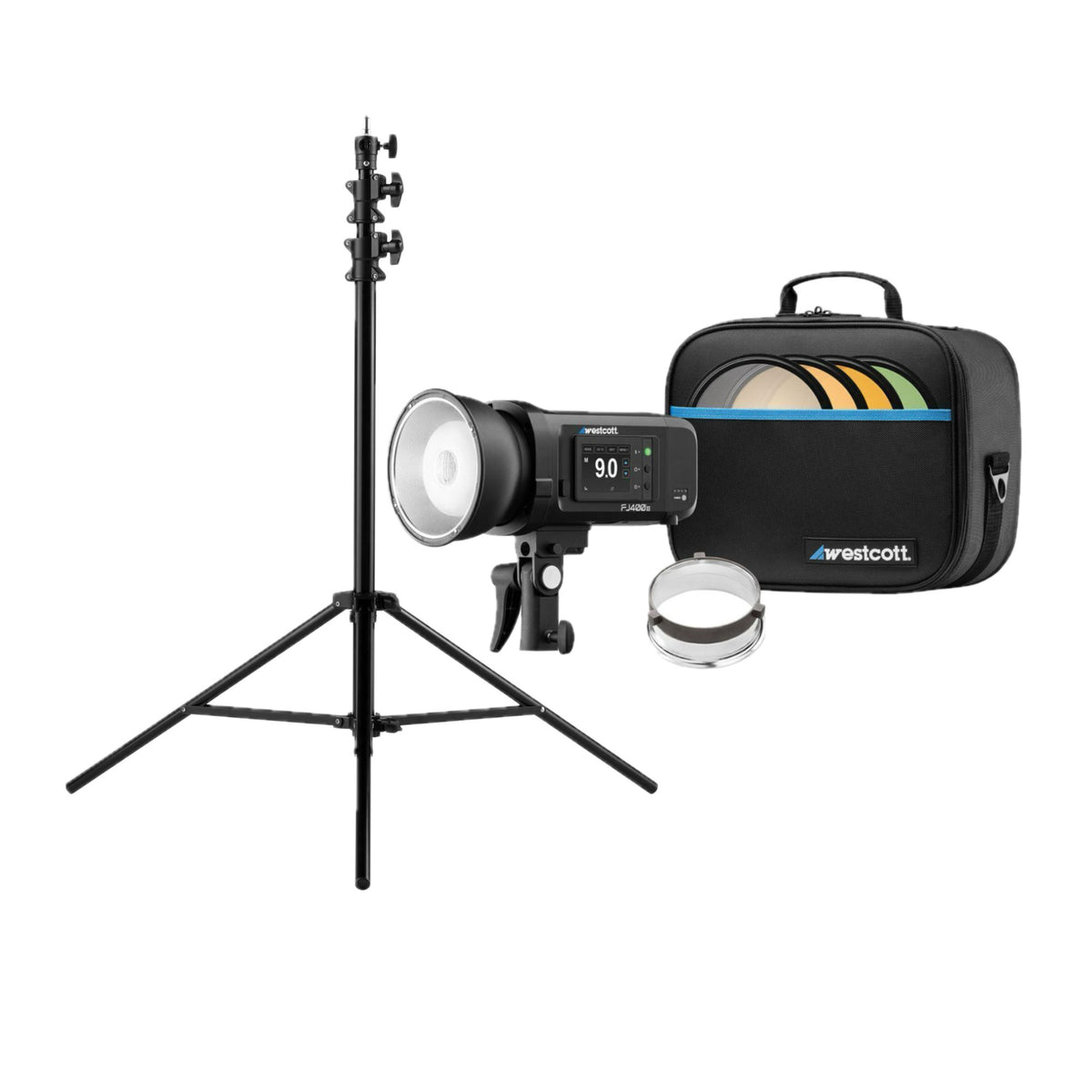 Westcott FJ400 II 400Ws Touchscreen Strobe with Battery and Heavy-Duty Light Stand Bundle