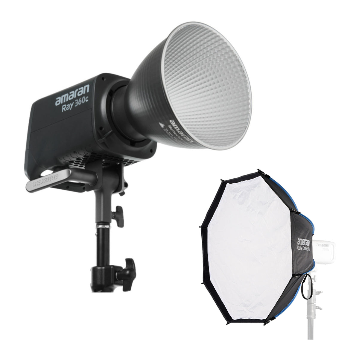 Amaran Ray 360c Full-Color COB Video Light (US) Bundle with 3' Octagonal Softbox
