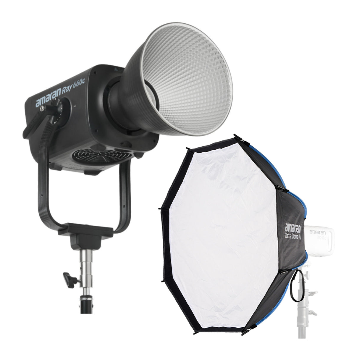 Amaran Ray 660W Full-Color COB Video Light with Octa Dome 90 Softbox Bundle