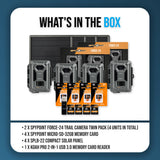 Spypoint Force-24MP Non-Cellular Trail Camera Bundle (4 Pack) with Accessories