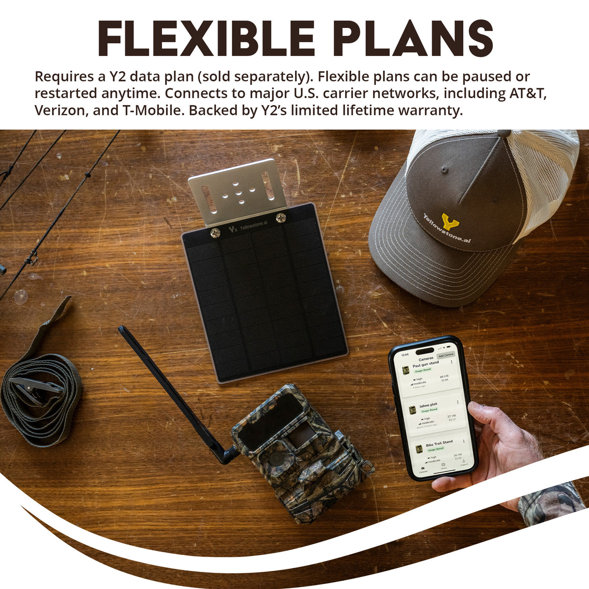 Yellowstone Y2 4G-LTE Cellular Trail Camera (4-Pack) Bundle with Accessories