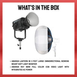Amaran Ray 660W Full-Color COB Video Light Bundle with 3-Feet Lantern 90 Softbox