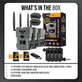 Spypoint Flex Dark GPS Cellular Trail Camera (4-Pack) Bundle