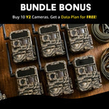 Yellowstone Y2 Black Wide Lens Trail Camera (10-Pack) with Security Box and Accs