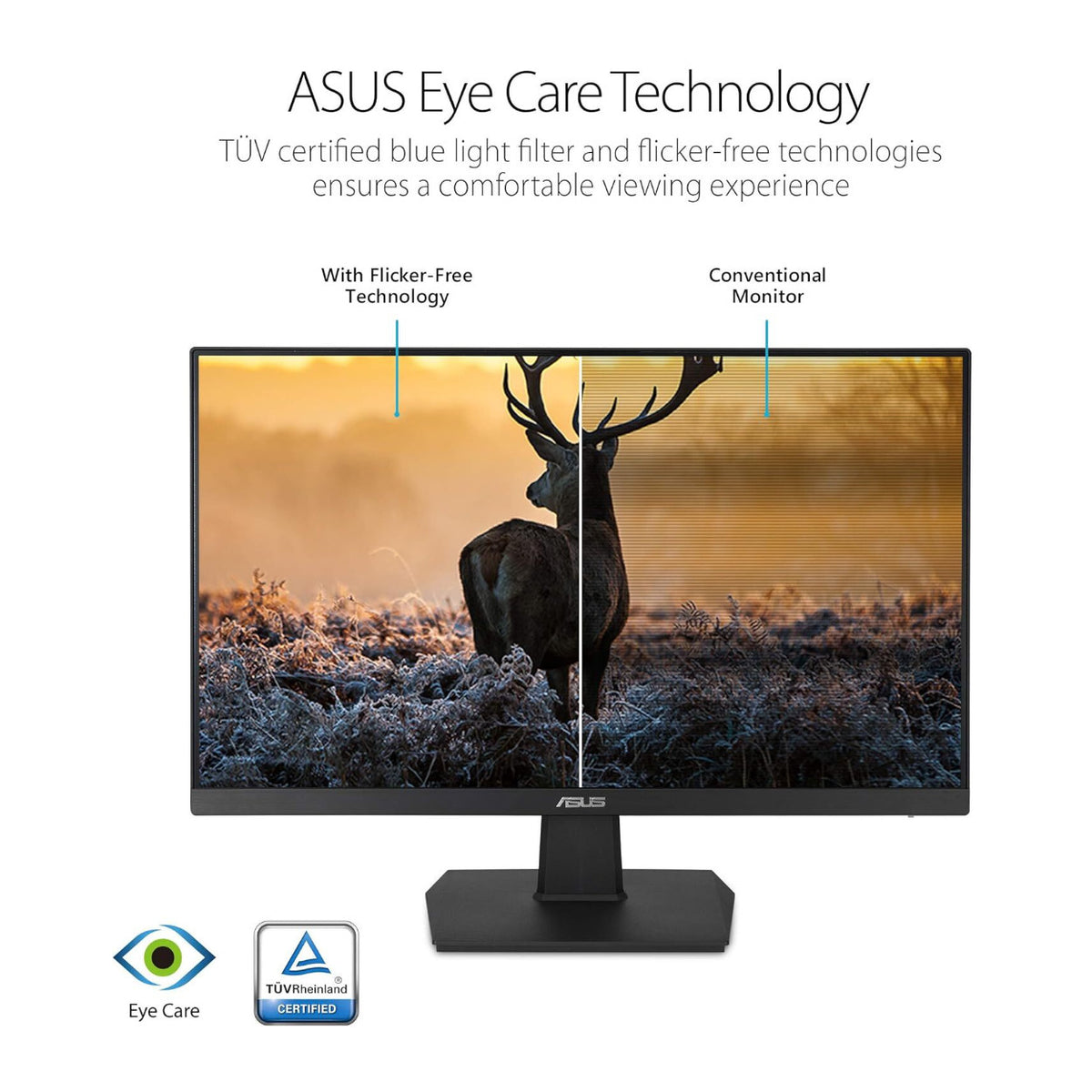 Asus VA27EHE 27-Inch 75 Hz Full HD IPS LED Eye Care Monitor (Black) (Open Box)