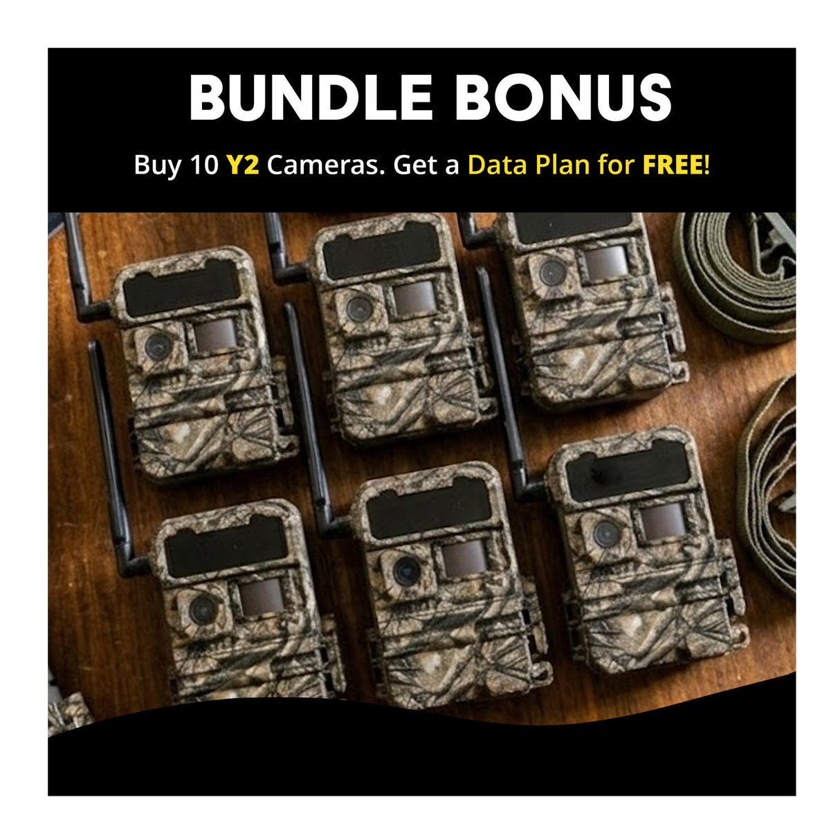 Yellowstone Y2 Trail Camera Bundle with Battery, Solar Panel, Card Reader, and Accessories (2-Pack)