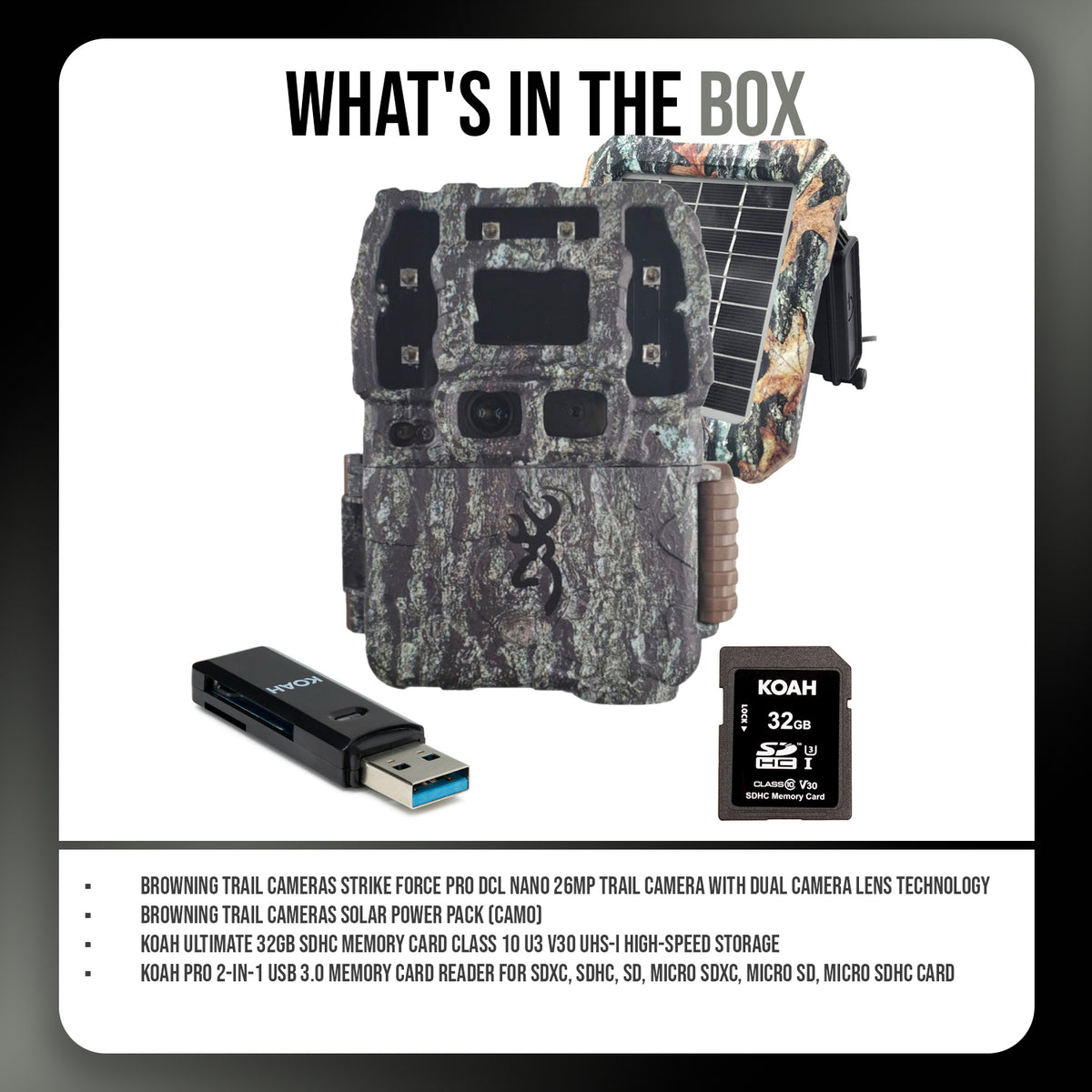 Browning Trail Camera Strike Force Pro DCL NANO with Accessories Bundle