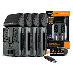 Spypoint FORCE-PRO-S 2.0 Trail Camera (4-Pack) with Accessories Bundle