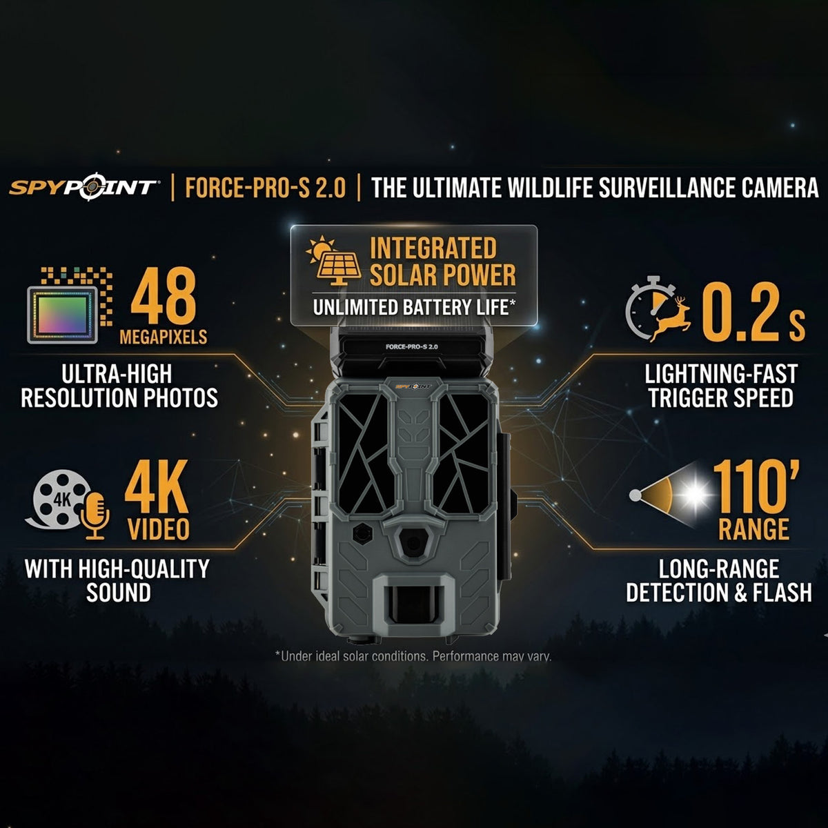 Spypoint FORCE-PRO-S 2.0 Trail Camera (4-Pack) Bundle with Accessories