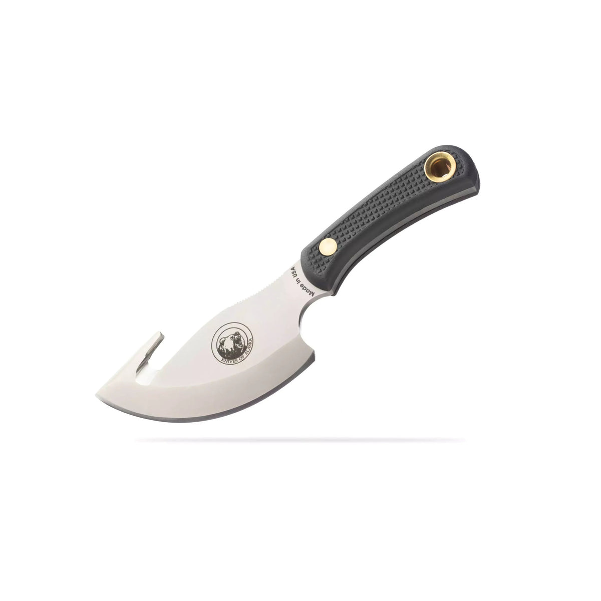 Knives of Alaska Light Hunter D2 Tool Steel Blade with Leather Sheath (Black) (Open Box)