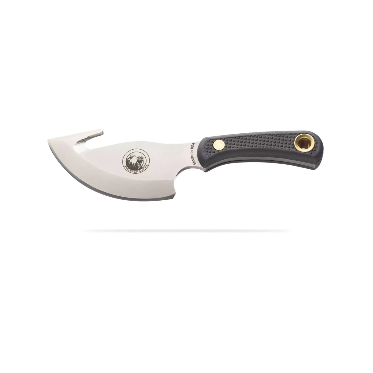 Knives of Alaska Light Hunter D2 Tool Steel Blade with Leather Sheath (Black)