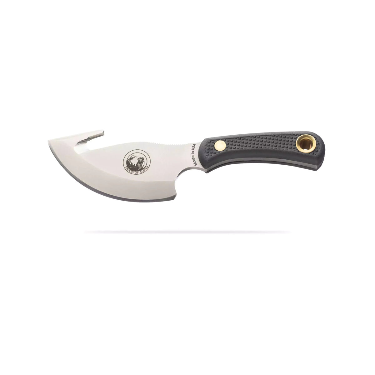Knives of Alaska Light Hunter D2 Tool Steel Blade with Leather Sheath (Black) (Open Box)