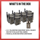Yellowstone Metal Box for Y2 Cellular Trail Camera (10 Pack) with Card Reader