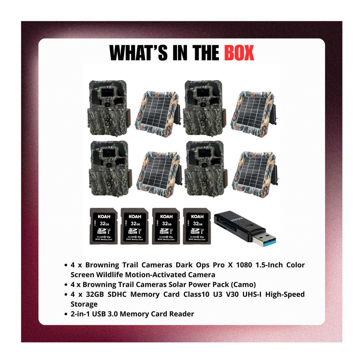 Browning Trail Cameras Dark Ops Pro X 1080 Motion-Activated Camera Bundle