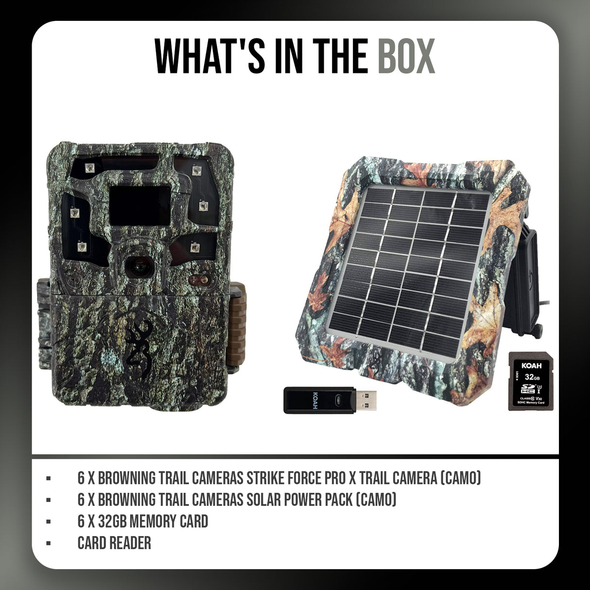 Browning Trail Cameras Strike Force Pro X Trail Camera Bundle (6-Pack, Camo)