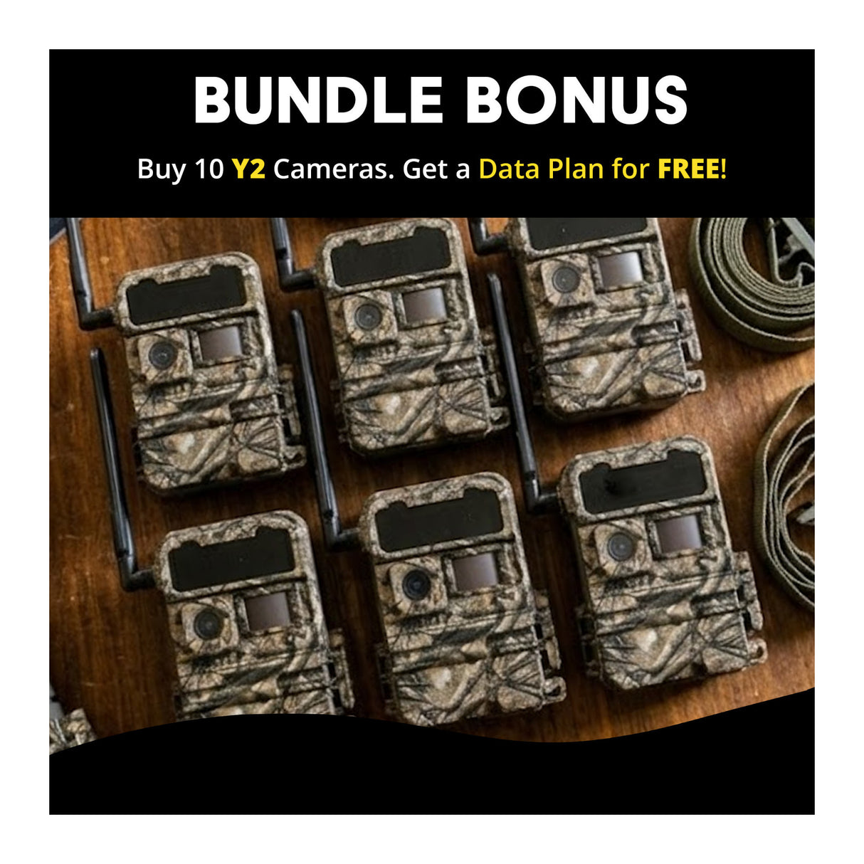 Yellowstone Y2 Black Wide Lens Bundle with Batteries, Solar Panels, and Accessories (2-Pack)