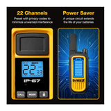 DEWALT FRS Walkie Talkies 4 Pack with Headsets, Long Range 2-Way Radios and IP67