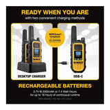 DEWALT FRS Walkie Talkies 4 Pack with Headsets, Long Range 2-Way Radios and IP67