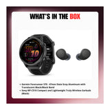 Garmin Forerunner 570 47mm GPS Smartwatch (Slate Gray/Black Band) with Earbuds