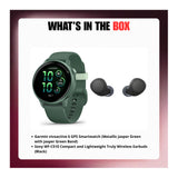 Garmin vivoactive 6 GPS Smartwatch (Jasper Green) with Wireless Earbuds Bundle